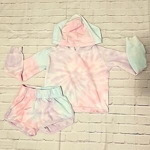 XS Dreamsicle Tie Dyed 2 pc Sweatsuit